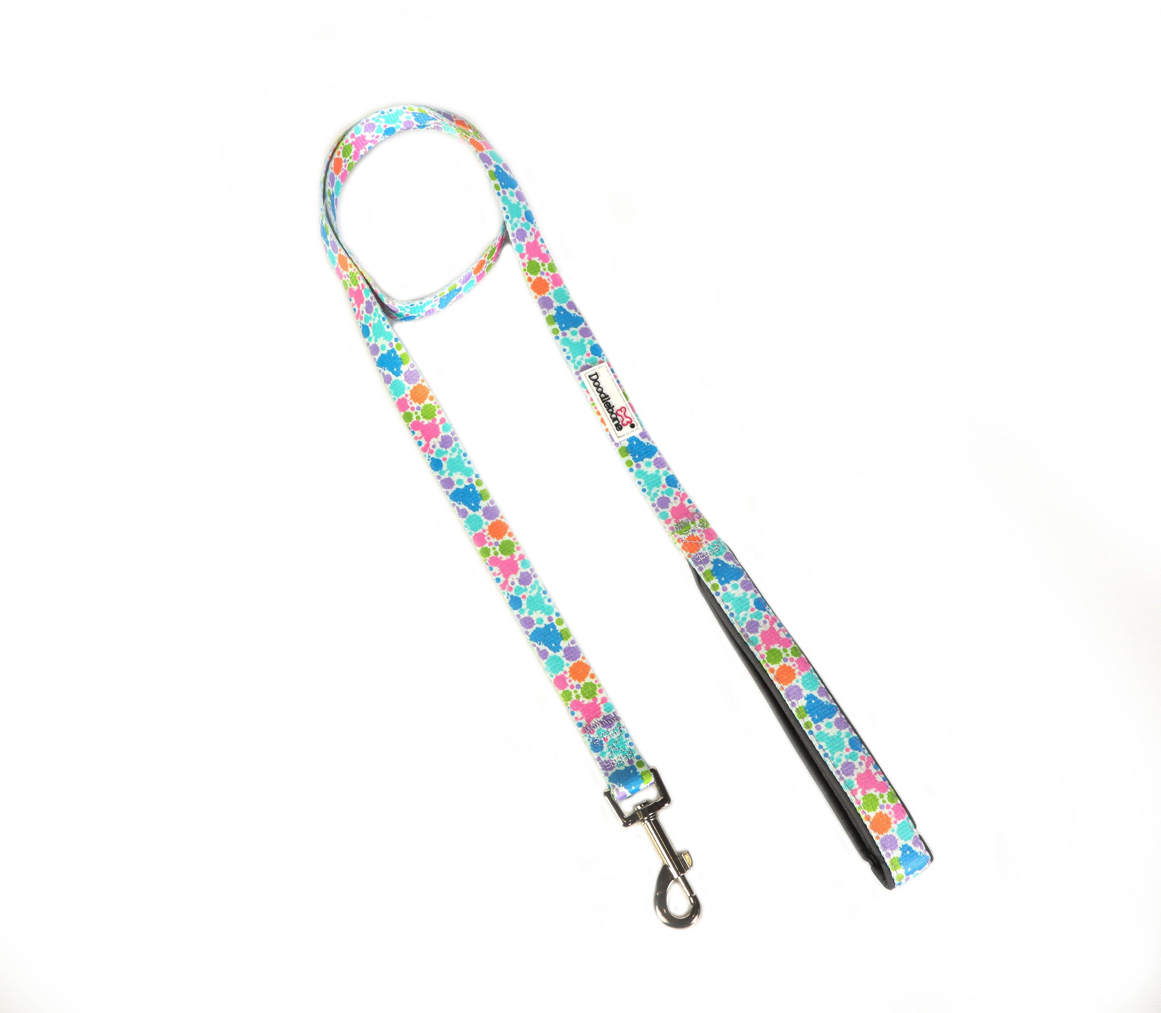 Padded Dog Lead - Pastel Paint Splat