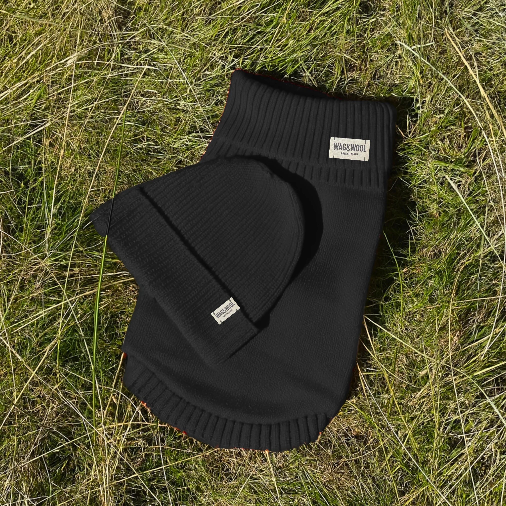 Matching Black British Wool Beanie Hat