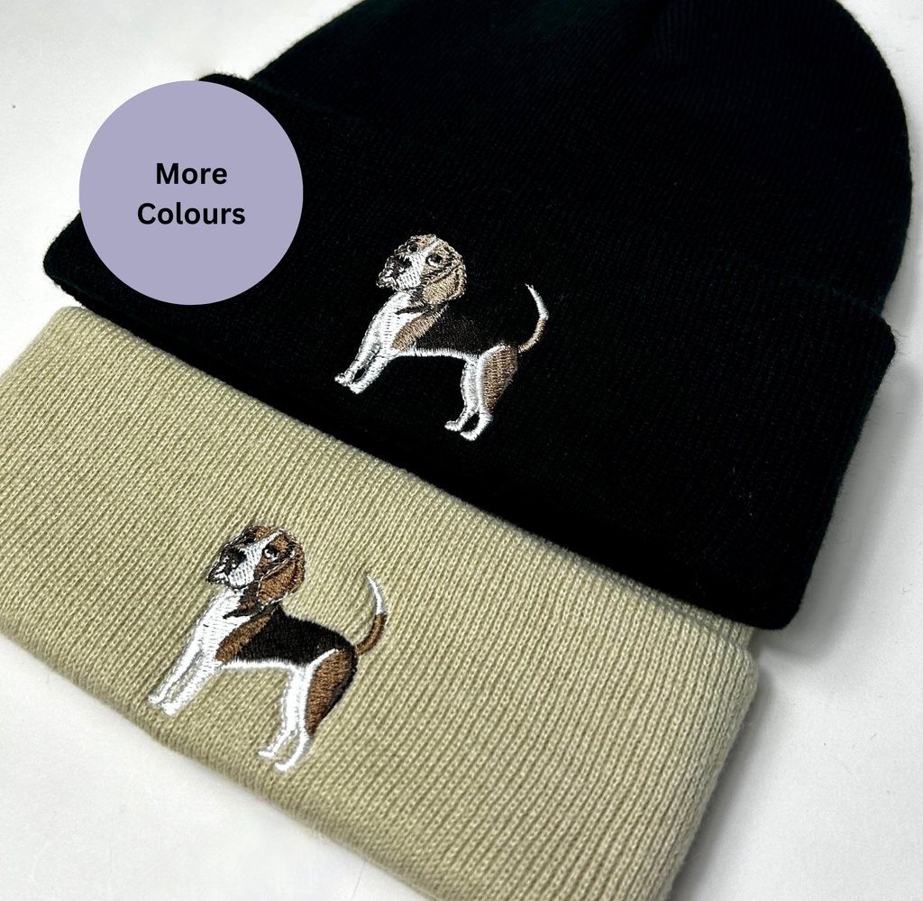 Beagle embroidered beanie hat - Unisex Dog embroidered hat
