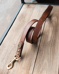 Leather Dog Lead - with studs - L26