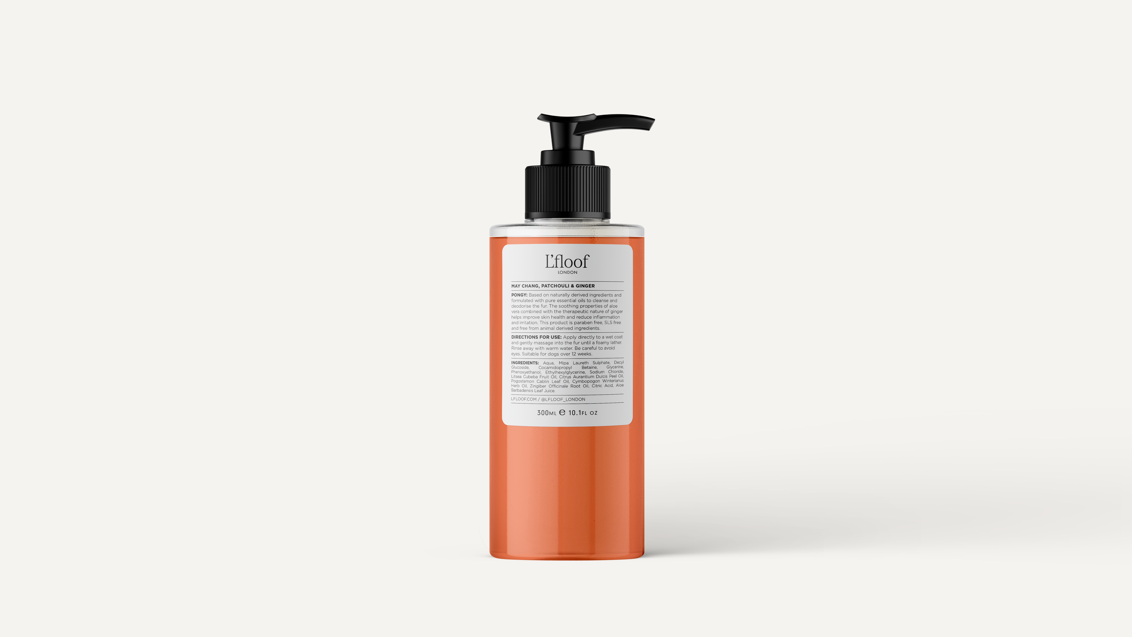 Natural Dog Shampoo - PONGY - Orange/May Chang - 300ml L'floof