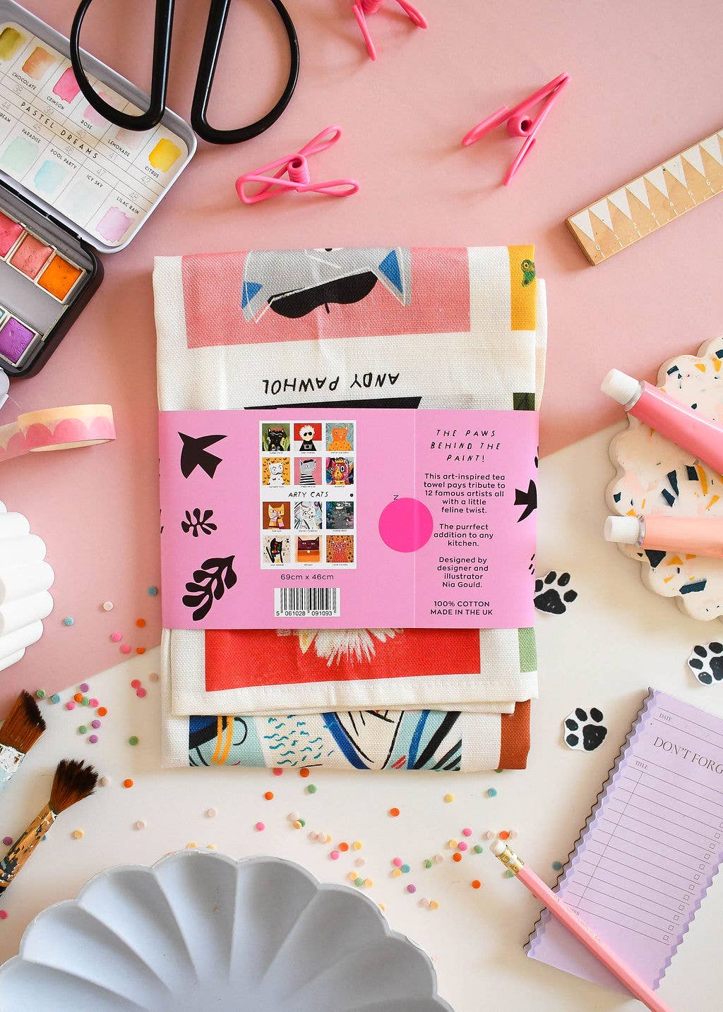 Arty Cats Tea Towel 