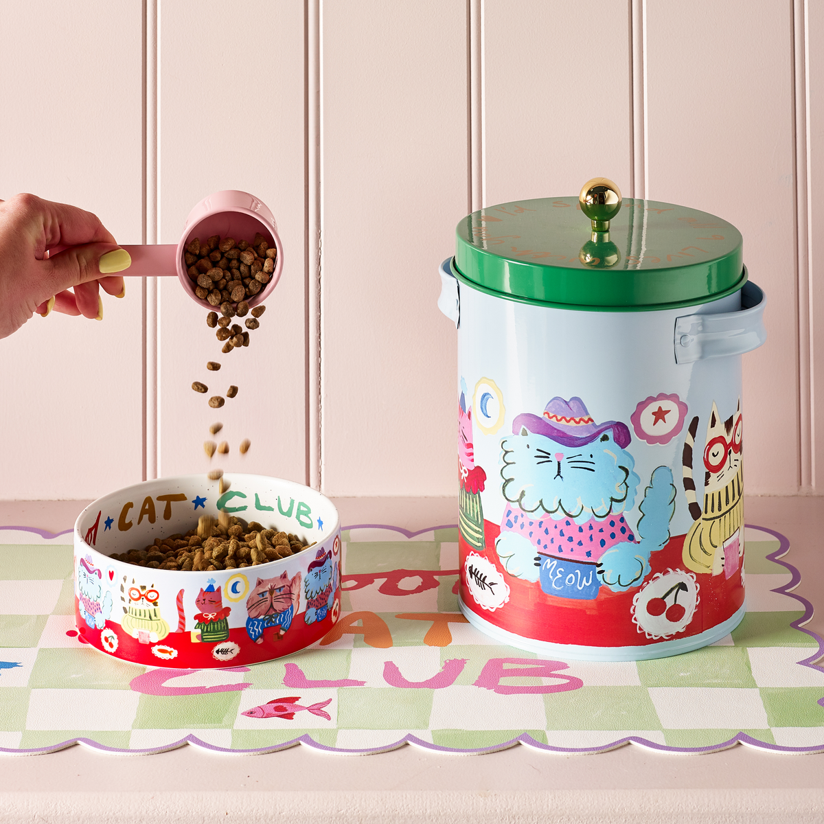 Cool Cat Club Storage Tin & Scoop