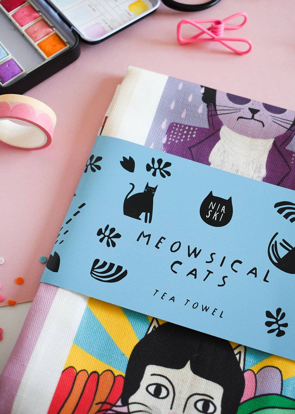 Meowsical Cats Tea Towel 