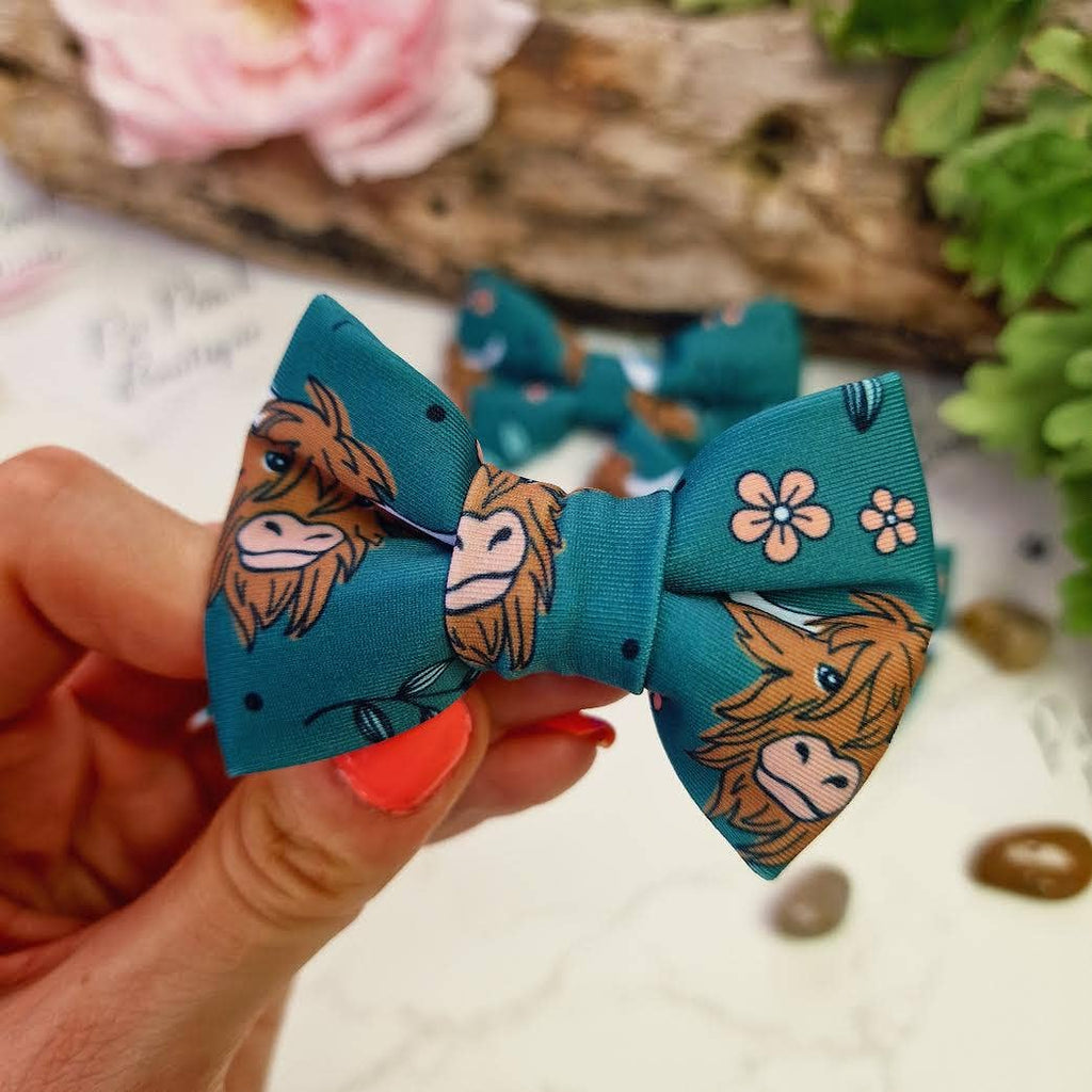 Happy Highland Cow Dog Bow Tie  - Limited Edition (handmade)