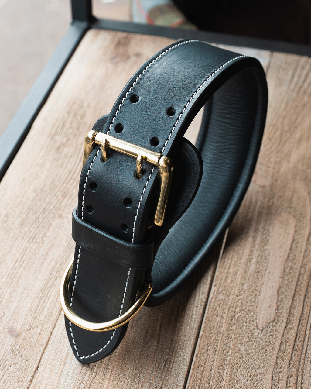 Leather Dog Collar with Contrast Stitching - K9C24