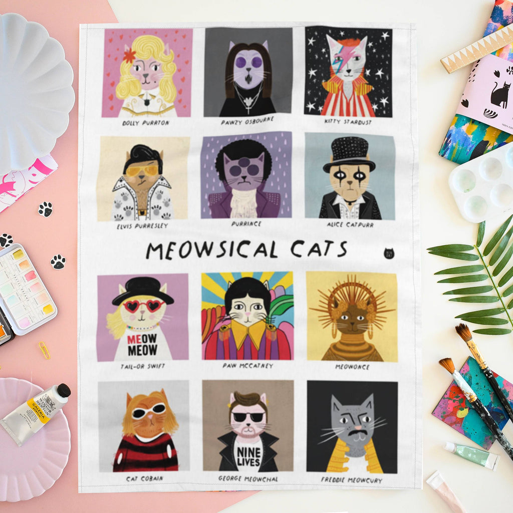 Meowsical Cats Tea Towel 