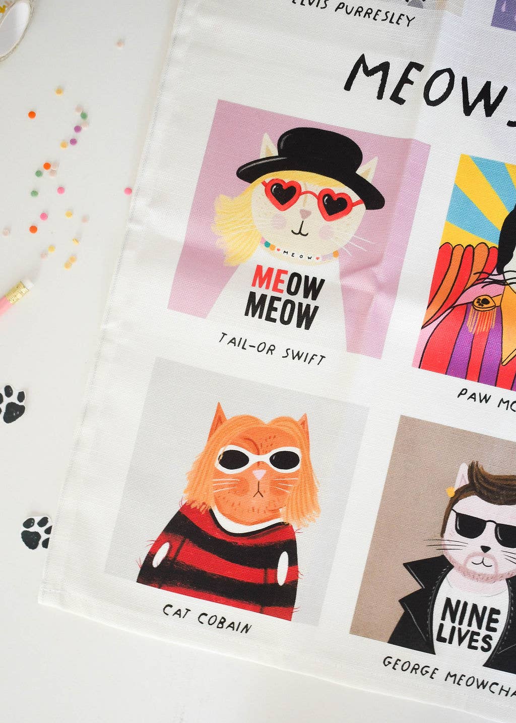 Meowsical Cats Tea Towel 