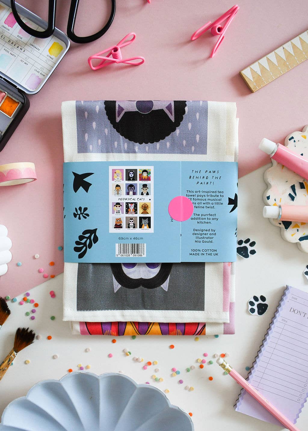 Meowsical Cats Tea Towel 