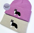 Border Collie embroidered beanie hat - Unisex
