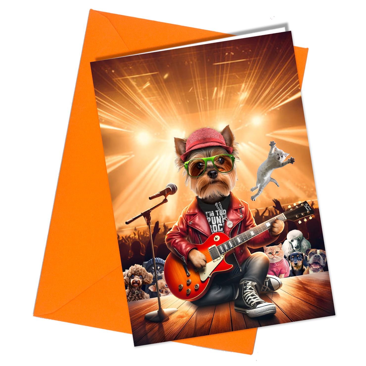 Yorkshire Terrier Rock Band Birthday Card
