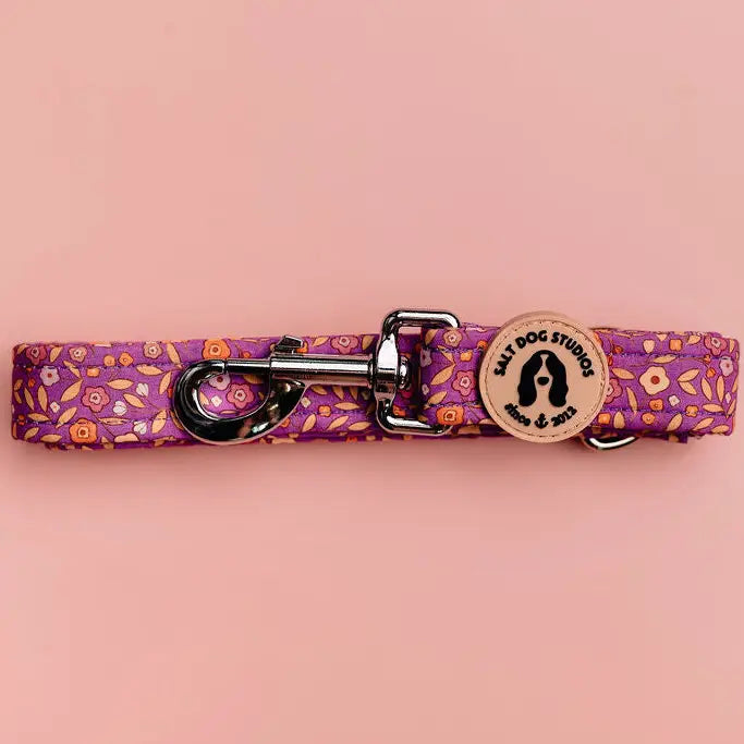 Ditsy Floral Purple Dog Lead