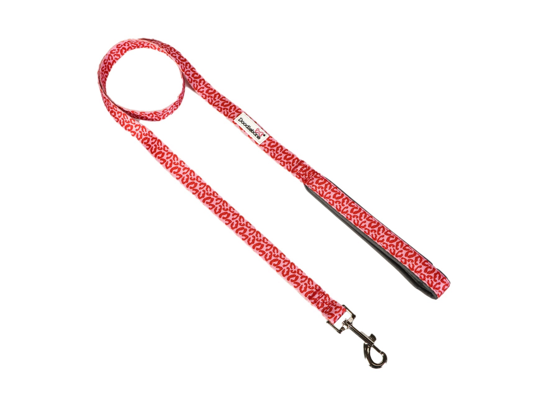 Padded Dog Lead - Ruby Leopard