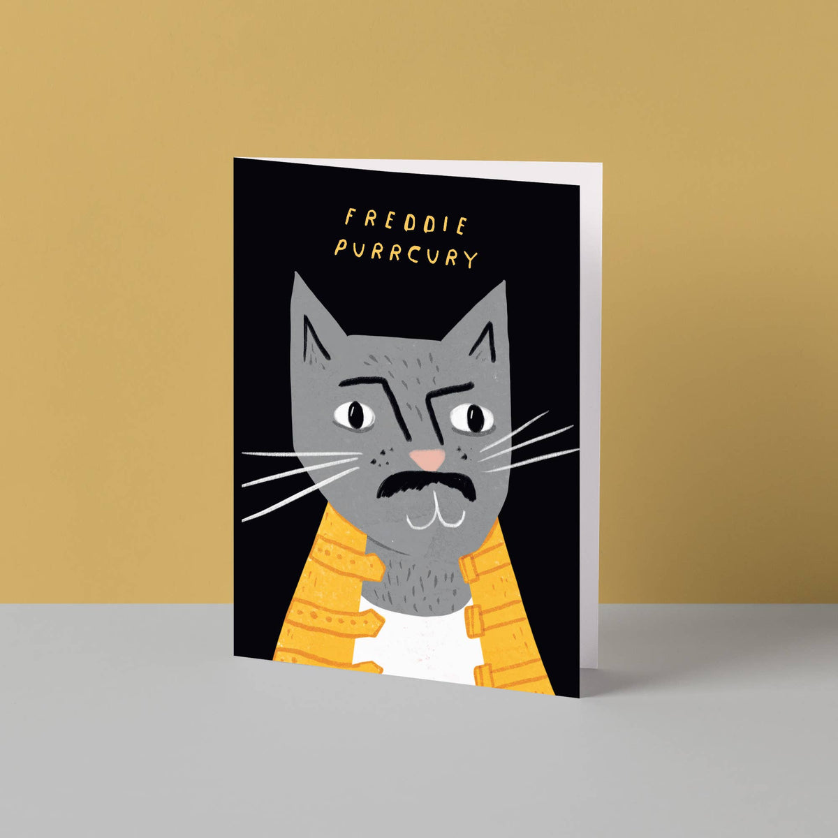 Freddie Purrcury Cat Musician Card