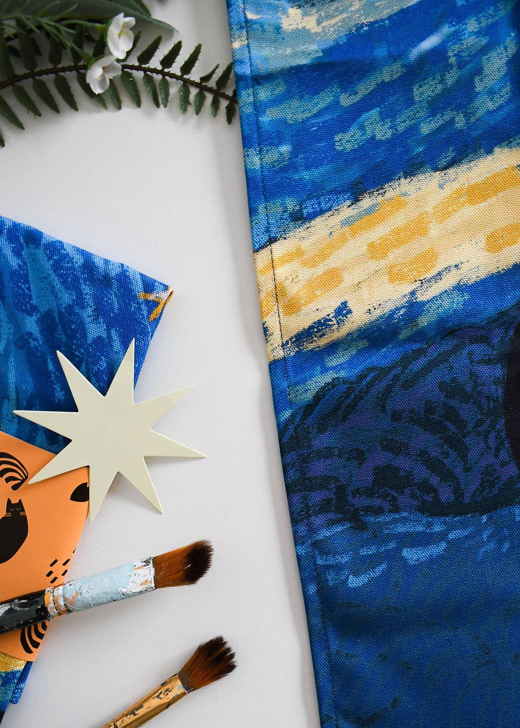 Starry Night Cat Tea Towel 
