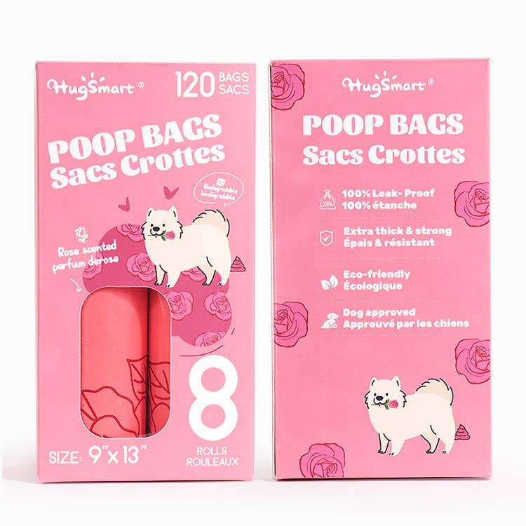 HugSmart Pet - Poop  Bag  | Rose Poop Bags 8pack