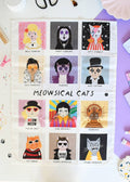 Meowsical Cats Tea Towel 