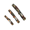 Black Strawberry Thief Print Dog Collar