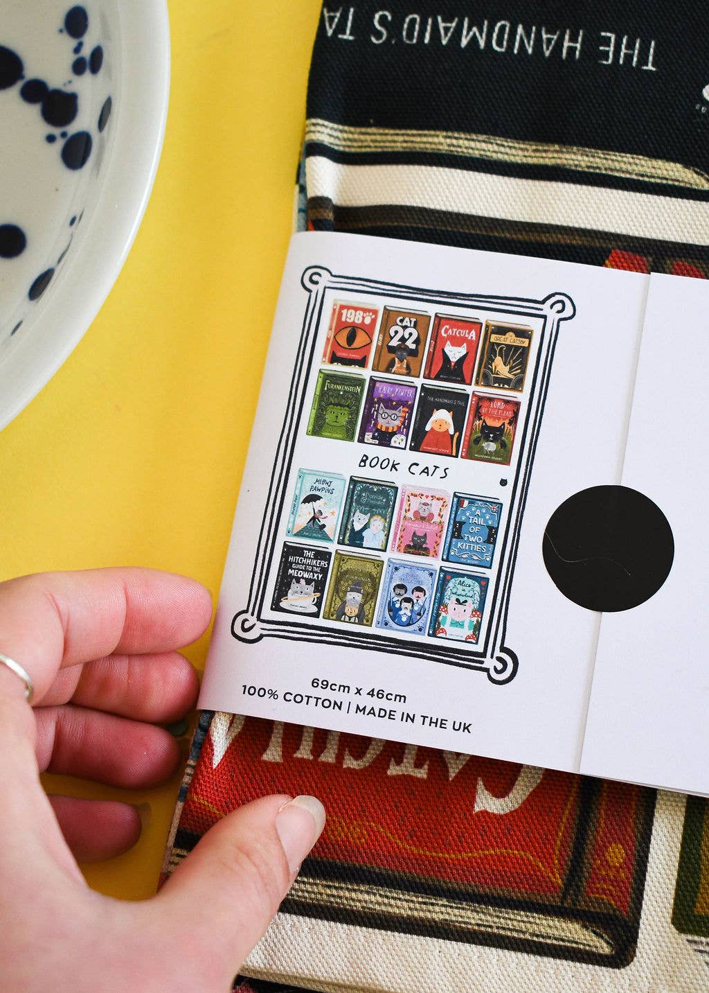Book Cats Tea Towel 