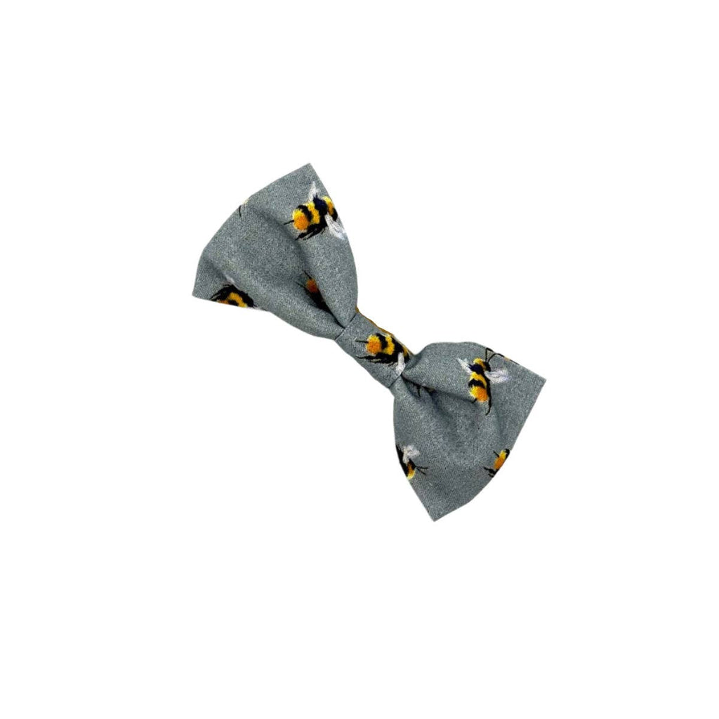 Bee Print Dog Bow Tie-Grey