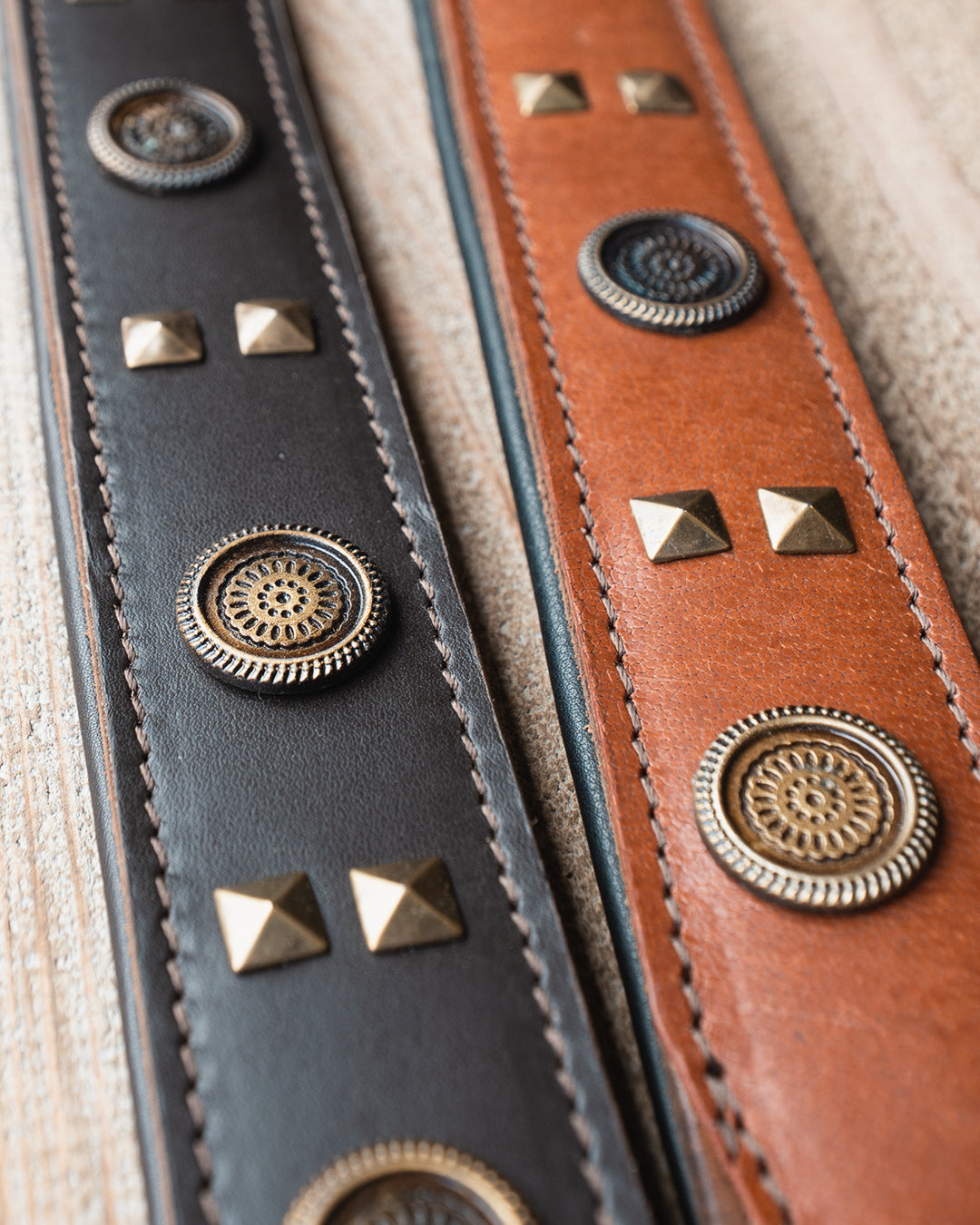 Leather Dog Collar - with studs K9C26