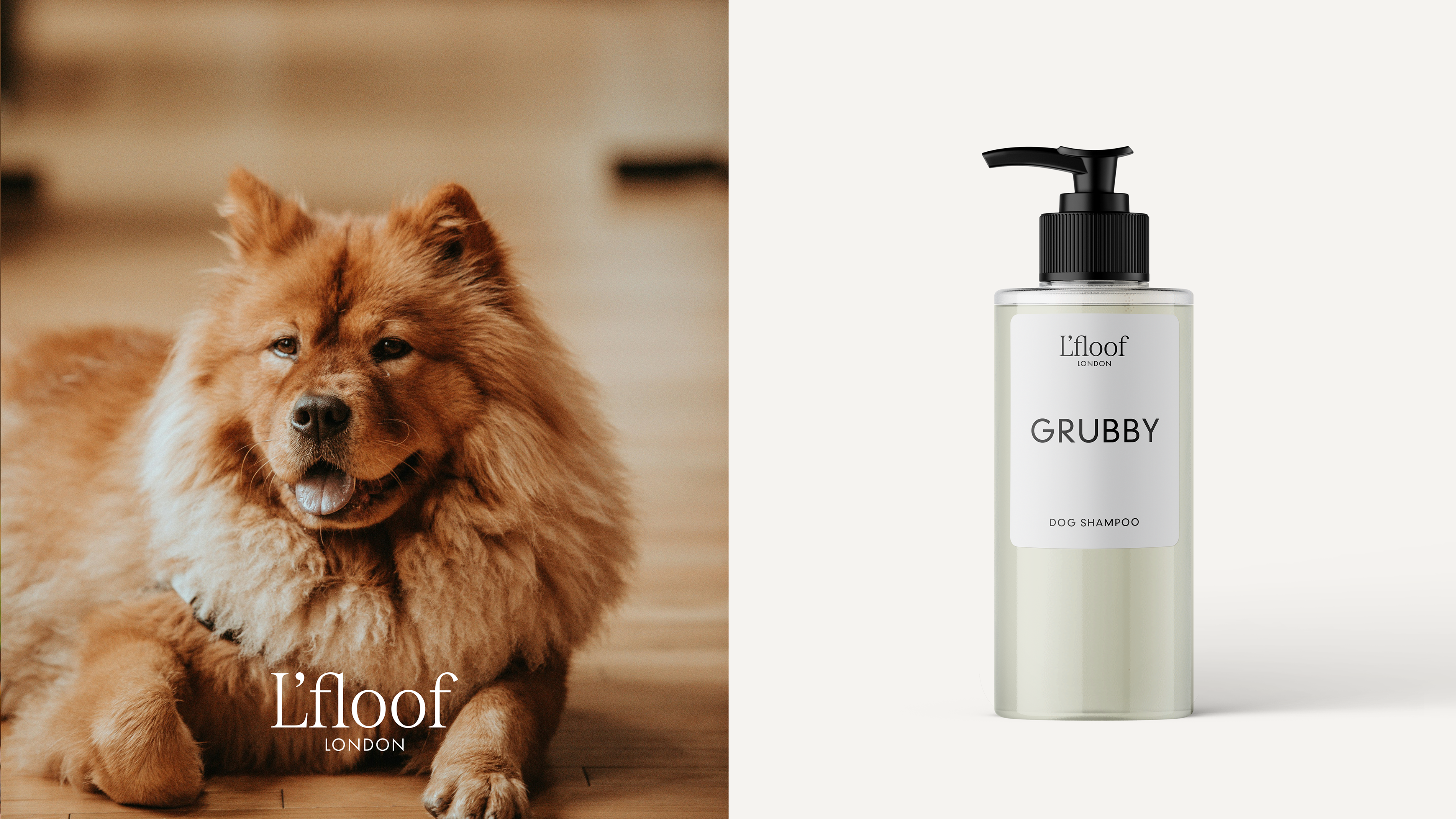 Natural Dog Shampoo  - GRUBBY - Peppermint/Eucalyptus - 300ml L'floof