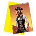 Dachshund Cowboy Birthday Card
