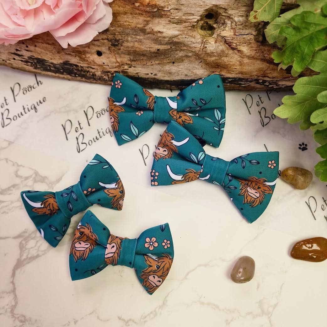 Happy Highland Cow Dog Bow Tie  - Limited Edition (handmade)