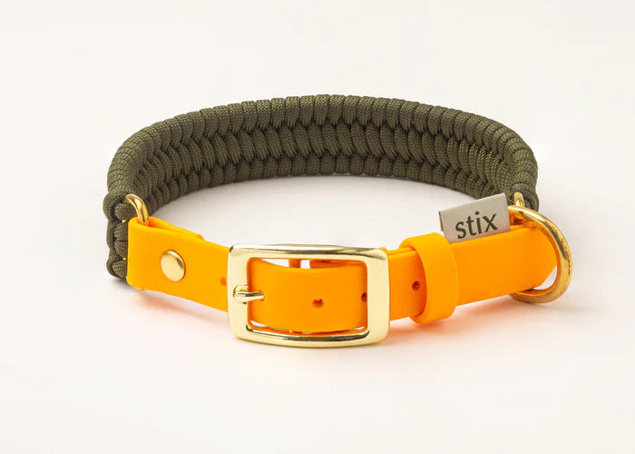Stix Collar - Green with Orange