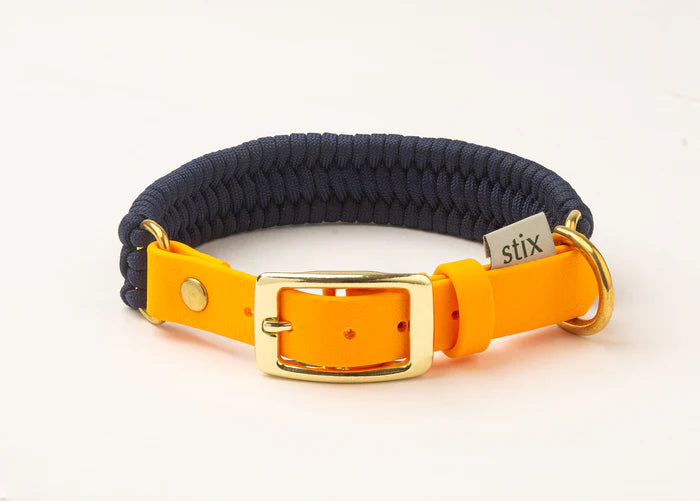Stix Collar - Navy with Orange