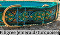 40mm wide Sighthound Collar - Filigree Emerald