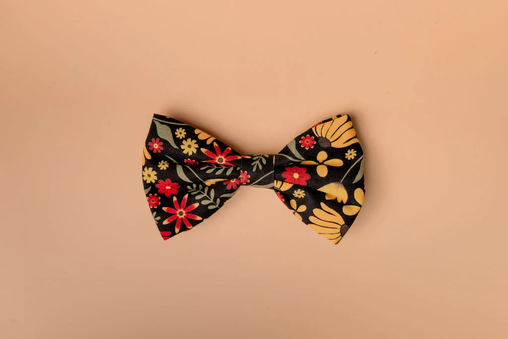 Folksy Flowers Dog Bow Tie