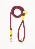Stix Dog Lead - Burgundy with Yellow