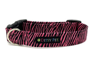 Pink Zebra Dog Collar