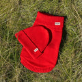 Matching Cherry Red British Wool Beanie Hat
