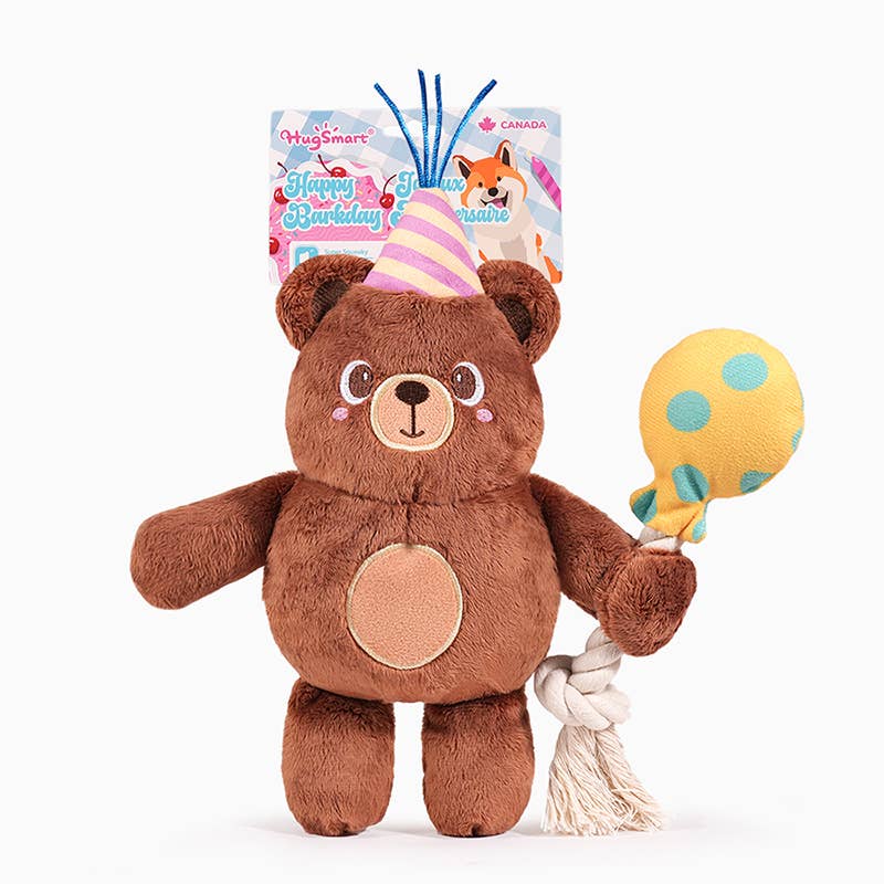 HugSmart Pet - Yappy Birthday | Party Bear - Dog Plush Toy