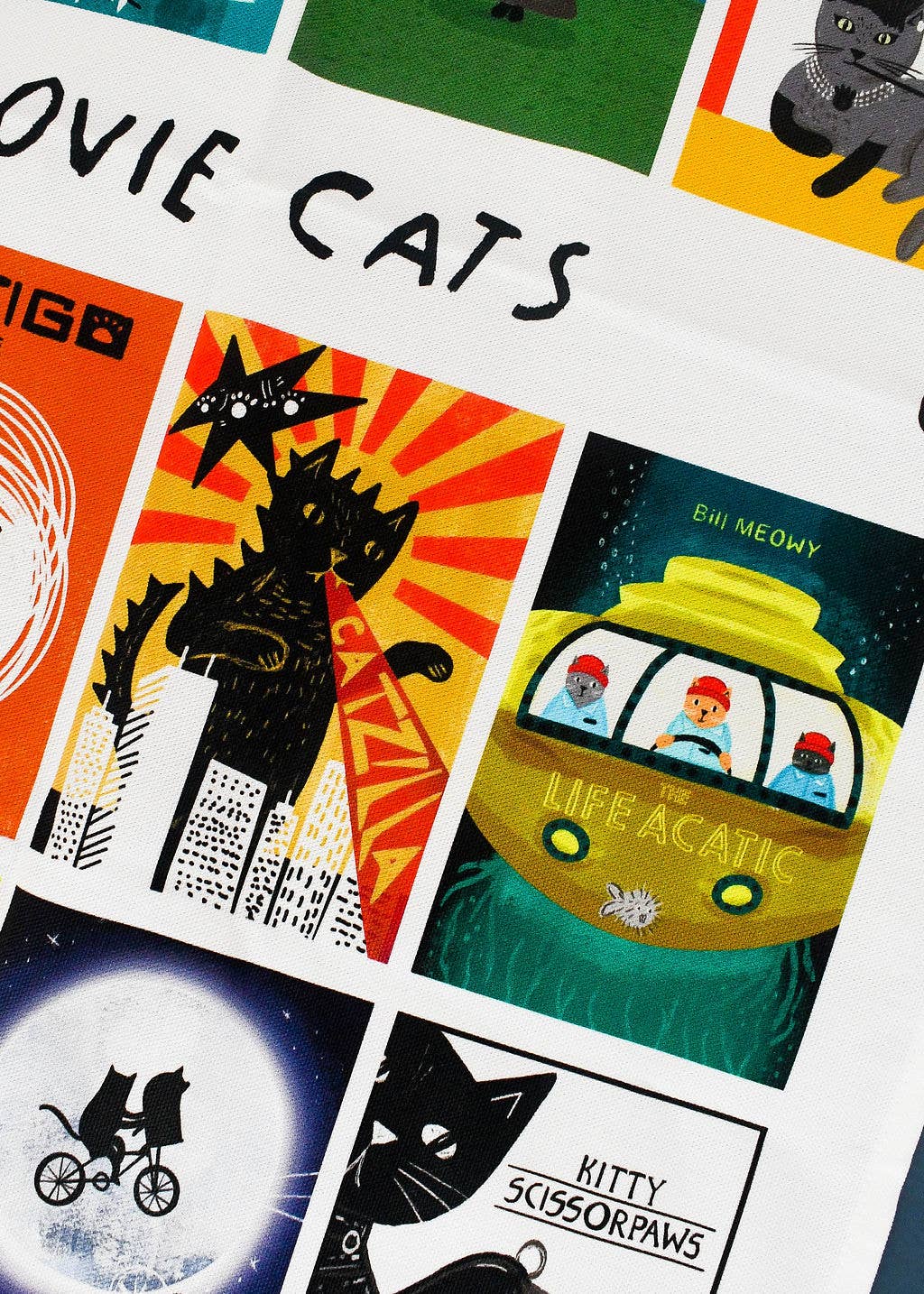 Movie Cats Tea Towel