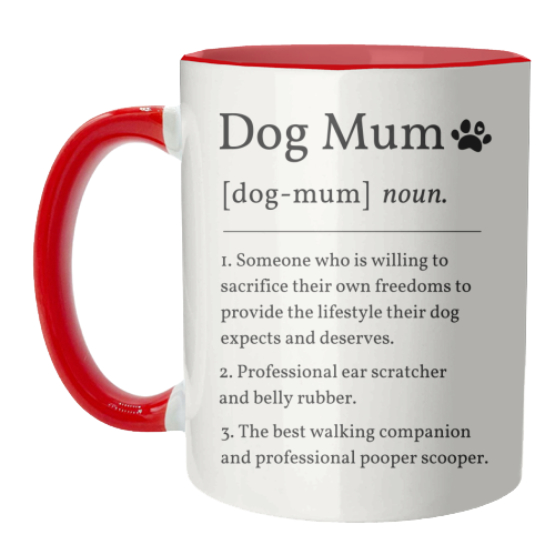 Mugs 'Dog Mum Definition Funny Dictionary Style Quote Print'
