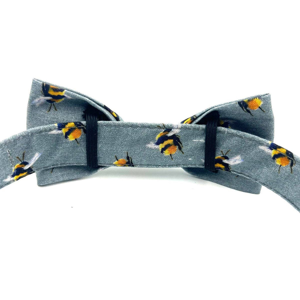 Bee Print Dog Bow Tie-Grey