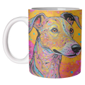 Mugs, Colourful Whippet Dog Marbled Pet Portrait by Adam Reg