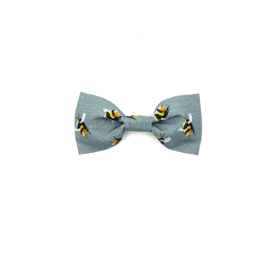 Bee Print Dog Bow Tie-Grey