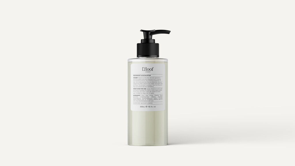 Natural Dog Shampoo  - GRUBBY - Peppermint/Eucalyptus - 300ml L'floof