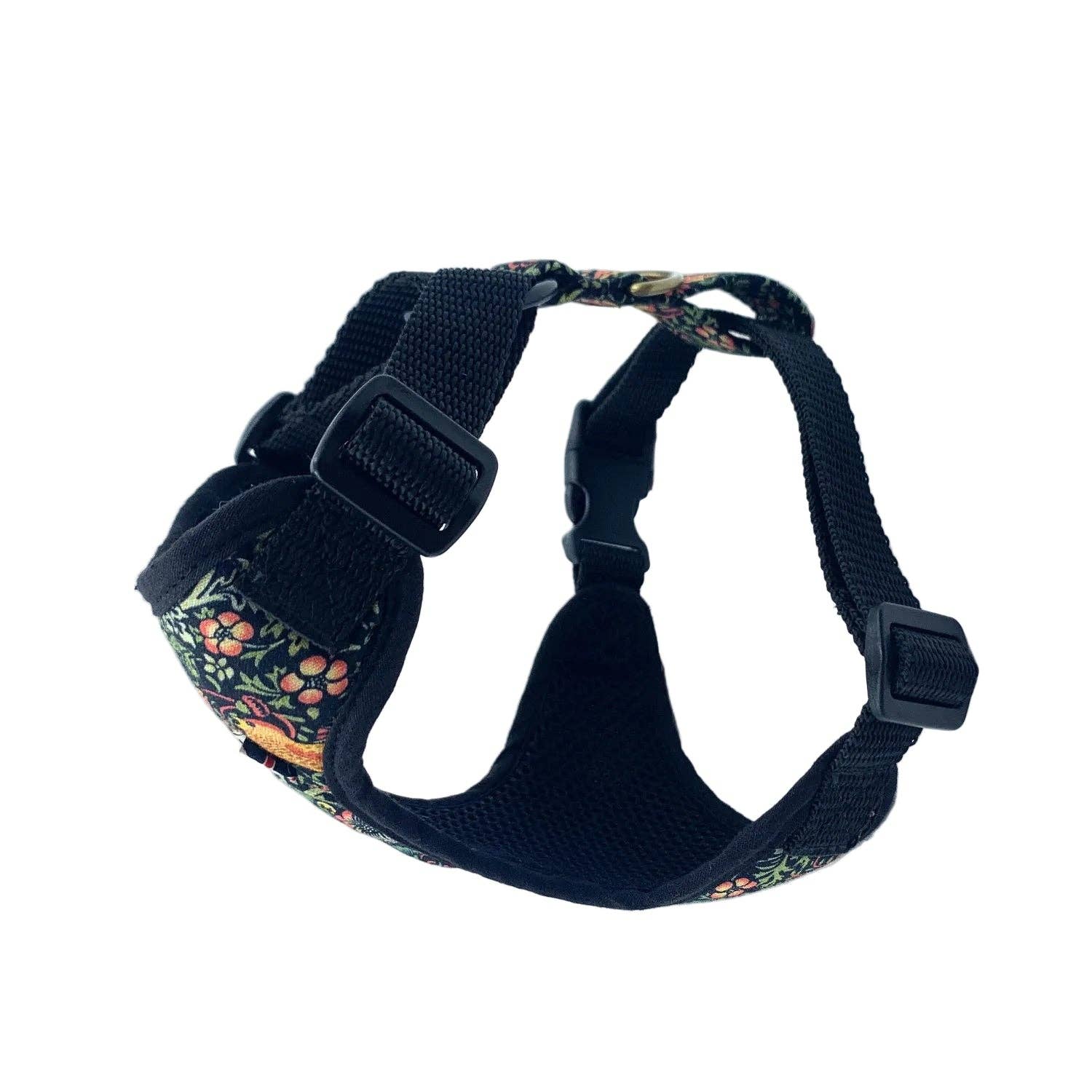 Black Strawberry Thief Print Fabric Harness