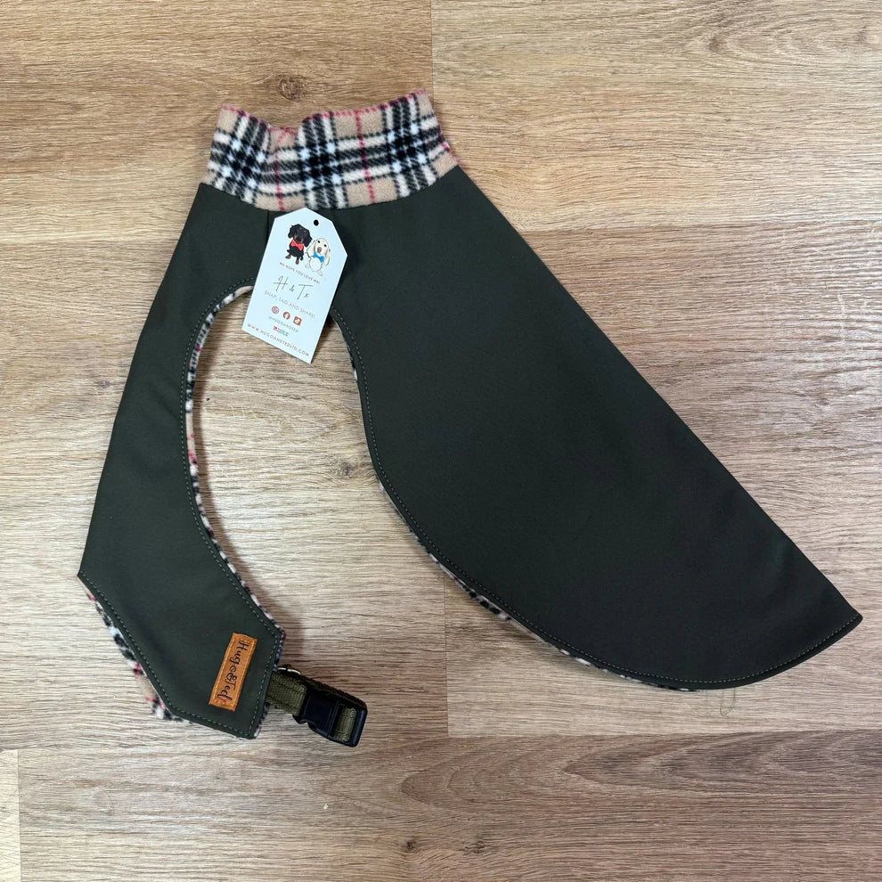 Rainfleece Waterproof Ultimate Walkies Coat - Khaki & Beige Tartan